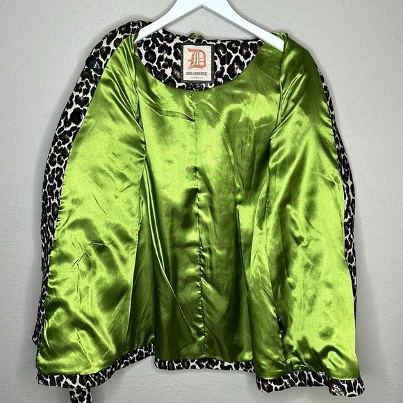 Dollhouse Hooded Cheetah Print Coat Size Large - Picture 11 of 15